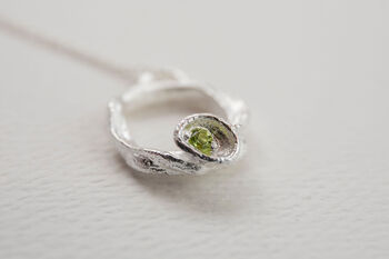 Peridot And Recycled Silver Necklace August Birthstone, 5 of 7
