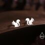 Sterling Silver Squirrel Stud Earrings, thumbnail 3 of 11