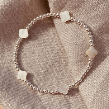 Sterling Silver Mini Clover Bracelet, 3 of 5