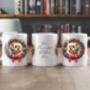 Personalised Shorthaired Lhasa Apso Christmas Wreath Dog Mug, thumbnail 2 of 2