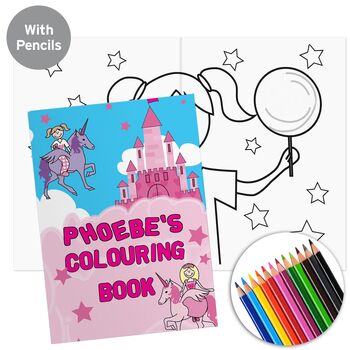 Princess And Unicorn Colouring Book And Crayon Set, 3 of 4