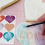 Edible Paint Your Own Biscuits Loveheart Gift Set, thumbnail 1 of 6