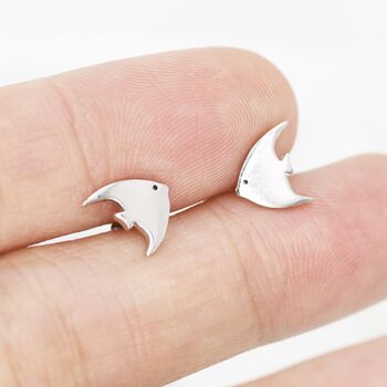 Sterling Silver Angelfish Stud Earrings, 3 of 9