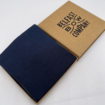 Irish Linen Pocket Square In Dark Navy, 2 of 2