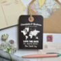 Save The Date Map Chalkboard Style Luggage Tag, thumbnail 1 of 2
