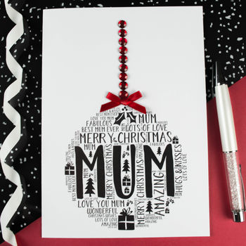 Mum Personalised Christmas Bauble Card, 4 of 4