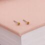 3mm Sterling Silver Citrine Yellow Crystal Stud Earrings, thumbnail 1 of 3