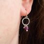 Ruby Circle Earrings, thumbnail 2 of 6