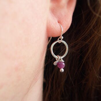 Ruby Circle Earrings, 2 of 6