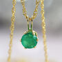 Emerald Solitaire Necklace, thumbnail 4 of 7