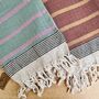 Striped Hand Loomed Fringed Blanket Throw, thumbnail 8 of 8
