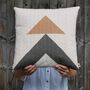 Triangle Pattern Hopton Clay Quilted Cushion, thumbnail 1 of 4