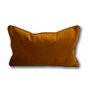 Rust Orange Velvet Cushion With Piping, thumbnail 1 of 4