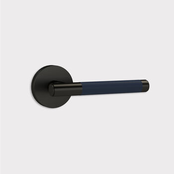 Solid Brass Lever Door Handles With Leather, 9 of 12