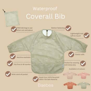 Waterproof Long Sleeved Bib And Matching Travel Bag, 2 of 8