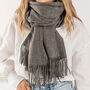 Personalised Charcoal Pure Cashmere Blanket Scarf, thumbnail 1 of 6