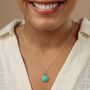 Turquoise Heart Locket Charm Necklace, Silver Or Gold, thumbnail 2 of 8
