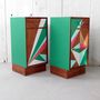Mid Century Geometric Painted Bedside Cabinets, thumbnail 2 of 4