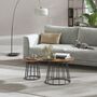 Set Of Two Modern Round Coffee Tables Steel Frame, thumbnail 2 of 8