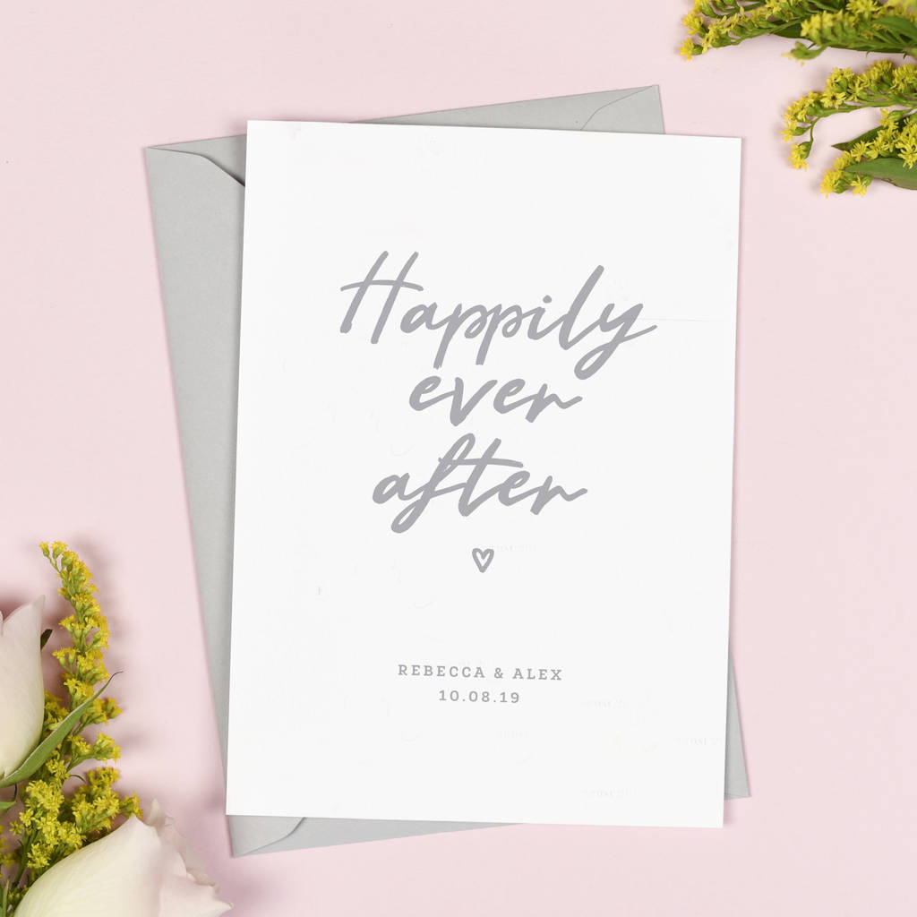 Personalised 'Happily Ever After' Wedding Card