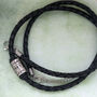 Personalised Mens Leather Necklace With Engraved Name Rings, thumbnail 2 of 3