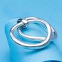 Curved Eternity Sterling Silver Double Stacking Ring, thumbnail 4 of 7