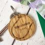 Tennis Ball Personalised Key Ring In Bamboo, thumbnail 2 of 3