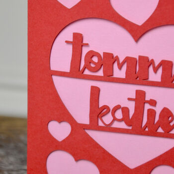 Personalise Papercut Love Heart Card, 4 of 8