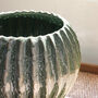 Large Green Ribbed Ceramic Vase, thumbnail 2 of 4