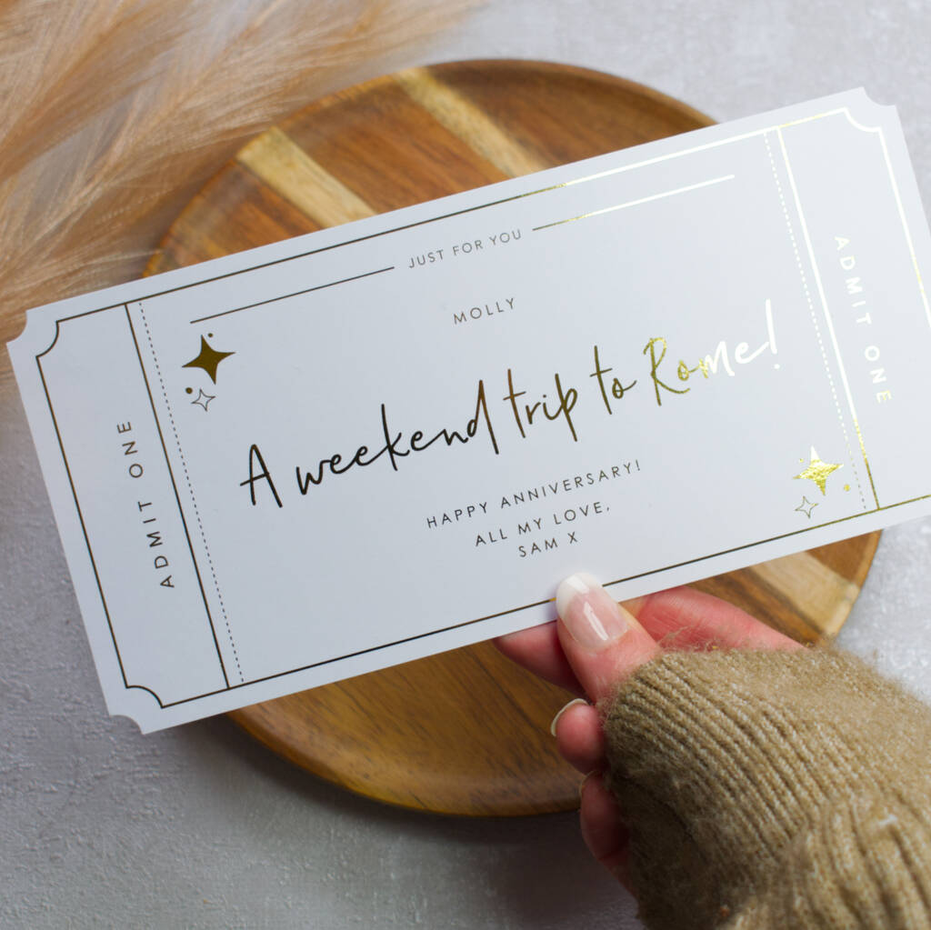 Personalised Gold Foiled Ticket, 1 of 2