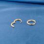 Gold 12mm Small Hoop Earrings, thumbnail 4 of 6