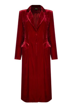 Vintage 1940's Style Red Velvet Party Coat, 2 of 3