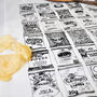 Crisp Packets Illustrated Black And White Tea Towel, thumbnail 2 of 11