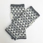 Ladies Knitted Wrist Warmers Triangles Pattern, thumbnail 3 of 7