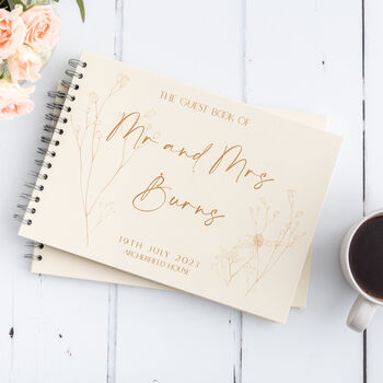 Personalised Delicate Floral Wedding Guest Book, 2 of 5