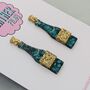 Champagne Bottle Glitter Resin Earrings, thumbnail 3 of 5