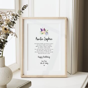 Personalised Auntie Poem A4 Print, 2 of 5