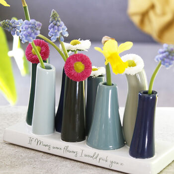 Personalised Multi Stem Ceramic Vase For Mum, 10 of 10