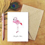 Flamboyance Chilean Flamingo Greetings Card, thumbnail 1 of 7