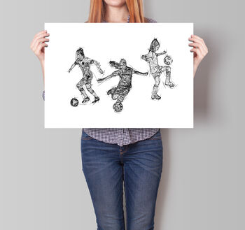 Womens Soccer Collage Print, 3 of 3