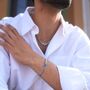 Silver Lapis Gemstone Cuban Bracelet For Men, thumbnail 4 of 10