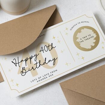 40th Theatre Gift Voucher Custom Scratch Reveal, 2 of 4
