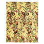 Super Soft Bird Blossom Mustard Printed Throw 140x180cm, thumbnail 3 of 3