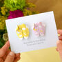 Personalised Origami Twins Baby Grow Card, thumbnail 4 of 4