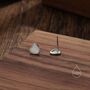Sterling Silver Lab Opal Heart Stud Earrings, thumbnail 4 of 12