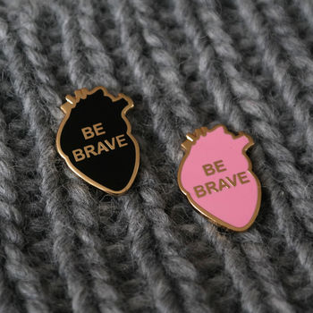Be Brave Enamel Heart Pin Badge, 4 of 11