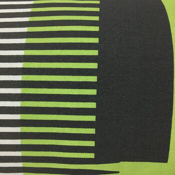 Combed Stripe Cushion, Pea Green, Black + Grey, 3 of 5