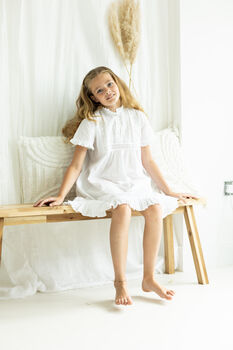 Mini Polo Short Sleeve White Cotton Dress, 9 of 9