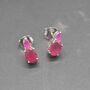 Ruby Silver Stud Earrings: July Birthstone Jewelry, thumbnail 4 of 7