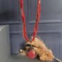 Red Braided Statement Necklace, thumbnail 6 of 7